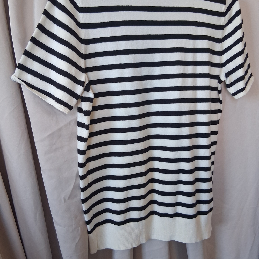 LOFT Black and White Striped Tee